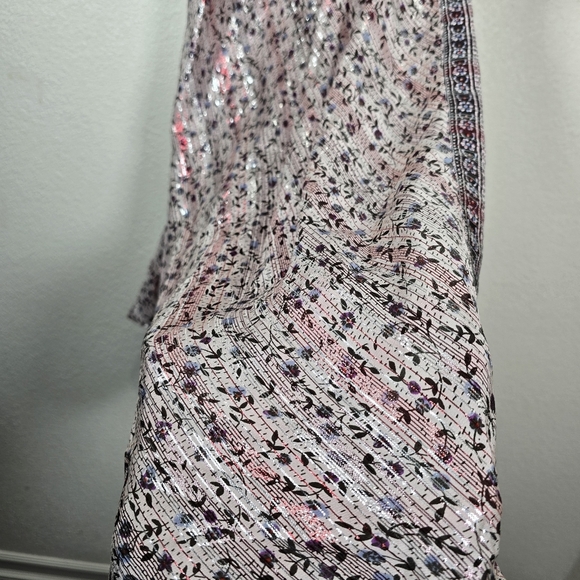 Free People Gia Nina Silk Midi Party Dress Size Large $350 Open Low Back - Picture 8 of 12